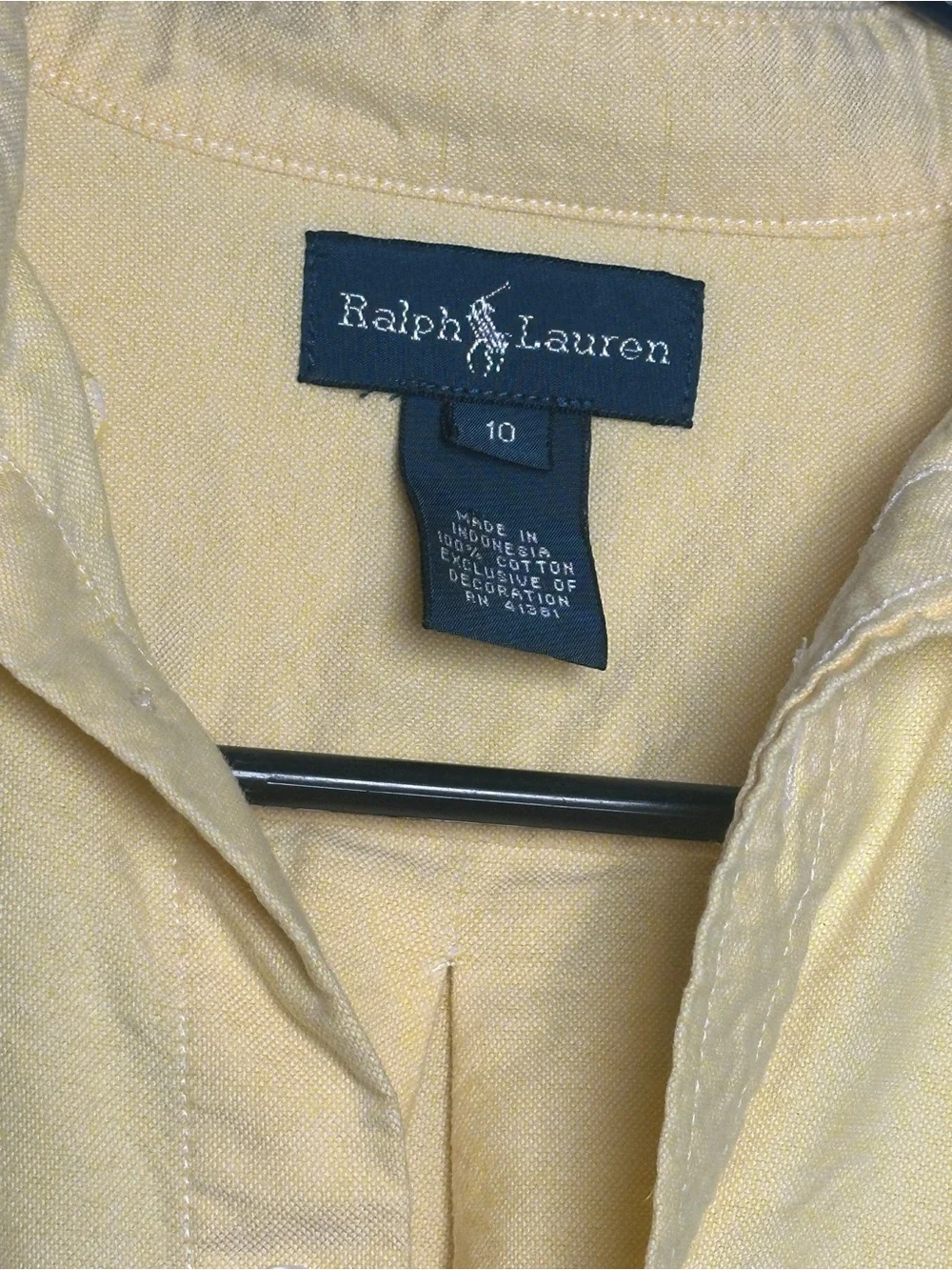 Ralph Lauren Pale Yellow Long-Sleeve Button-Down Shirt